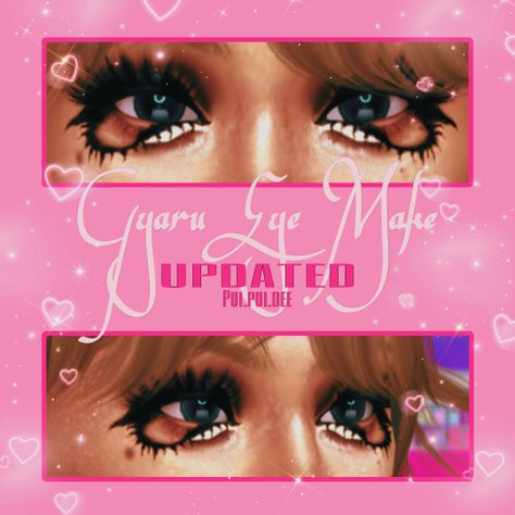 Sims 4 Hello Kitty Clothes, Gyaru Makeup Sims 4 Cc, Gyaru Ts4 Cc, Sims 4 Cc Gyaru Makeup, Gyaru Sims 4 Cc, Gyaru Eye Makeup, Sims Makeup, Sims Finds, Sims 4 Cc Eyes