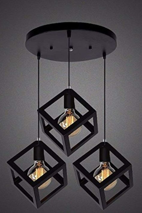 3 LightPendents Squre Ceiling Lamp (Black) Black Lighting Fixtures Hallway, Bloxburg Teen Room, Bloxburg Teen Room Ideas, Teen Room Ideas, Diy Wall Sconces, Aesthetic Wall Paint, Wall Decor Living Room Ideas, Aesthetic Bloxburg, Guys Room Aesthetic