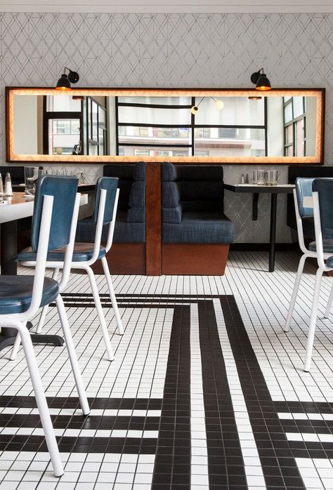 Brick Floor Kitchen, Classic American Diner, American Diner, Classic Interior Design, Decoration Inspiration, Classic Interior, Best Interior Design, Restaurant Interior, Cafe Interior