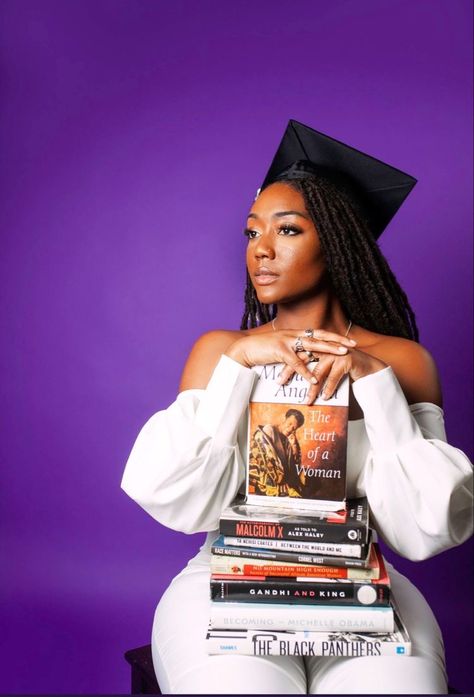 Graduate Studio Photoshoot, Black Nursing Graduation Pictures, Law Student Photoshoot, Paralegal Graduation Pictures, Graduation Pictures Black Women Studio, Psychology Degree Photoshoot, Studying Photoshoot, Grad Poses Photo Shoots Black Women, Social Work Graduation Photoshoot