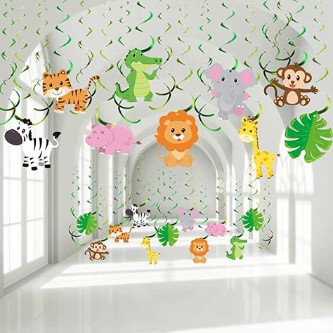 Animals Party Decorations, Safari Birthday Decorations, Safari Baby Shower Decorations, Animal Party Decorations, Jungle Safari Animals, Jungle Animals Party, Jungle Decorations, Animals Party, Animal Cutouts