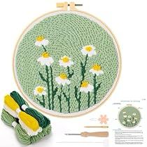 Rug Hooking Kits, Diy Fleur, Pretty Embroidery, Punch Needle Kits, Diy Embroidery Kit, Embroidery Tools, Hand Embroidery Kit, Needlework Embroidery, Plant Pattern