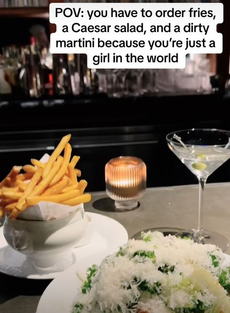 Dirty Martini Aesthetic, Dirty Martini, Caesar Salad, Martini, Birthday Parties, Salad, Birthday Party