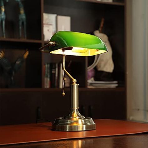 Traditional Library, Green Library, Library Lamp, Future Furniture, Series Artwork, Bankers Desk Lamp, Green Desk, Bankers Lamp, Summer Series