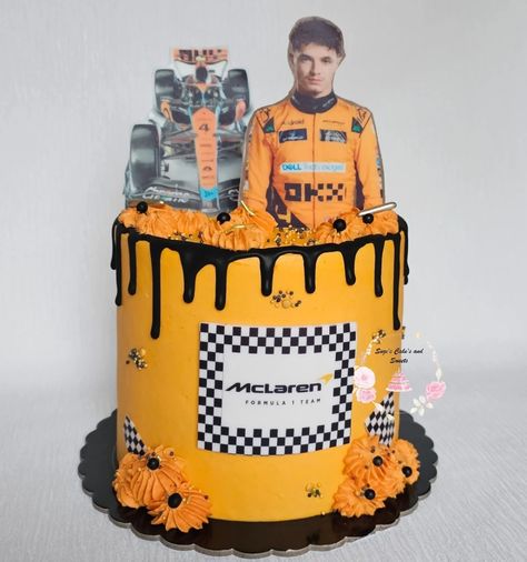 Lando Norris Birthday Cake, F1 Birthday Cake, F1 Cake, F1 Birthday, 15th Birthday Cakes, Sweet 16 Birthday Cake, 16 Birthday Cake, Simple Birthday, Big Cakes