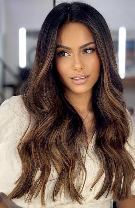 Best Brunette Hair Color For Olive Skin 30 Ideas 2023 Trends Black To Brown Balayage, Olive Skin Hair, Best Brunette Hair Color, Dark Brown Hair Color Ideas, Brown Hair Shades, Brown Hair Color Ideas, Brunette Hair With Highlights, Brunette Balayage Hair, Hair With Highlights