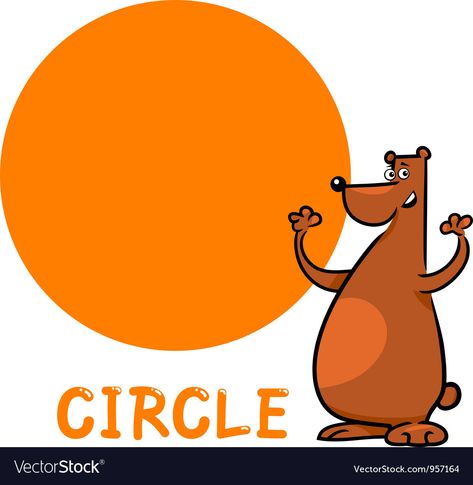 Circle Cartoon, Education Photo, Shapes Flashcards, Shape Activities Preschool, T Letter, Shape Cartoon, Children Education, Bear Vector, Gift Vector