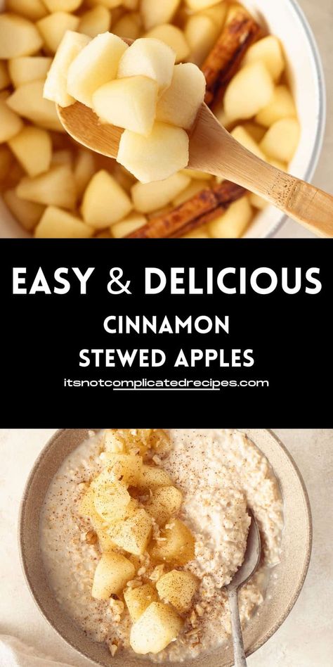 This very easy recipe for Stewed Apples is something you will make over and over. Without refined sugar, it is gently sweetened with honey and has added flavour from lemon juice, cinnamon sticks, and vanilla. This is a classic dish, one that has stood the test of time, and there is a great deal of comfort to be enjoyed from dishes which are familiar. As the apples stew on the stove, your kitchen will fill with a soothing, satisfying spicy aroma. Healthy Stewed Apples Recipes, Apple Stew Recipes, Stewed Apples Recipes, Stewed Apples Recipe, Comforting Recipes, Stewed Apples, Apples Recipes, Apple Tea Cake, Healthy Chocolate Pudding