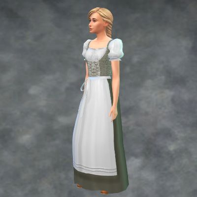 Sims 4 Windenburg, Sims Wardrobe, Sims 3 Generations, Sims 4 Decades Challenge, Alpha Cc, Medieval Clothes, Blue Cottage, Female Clothes, Dirndl Dress