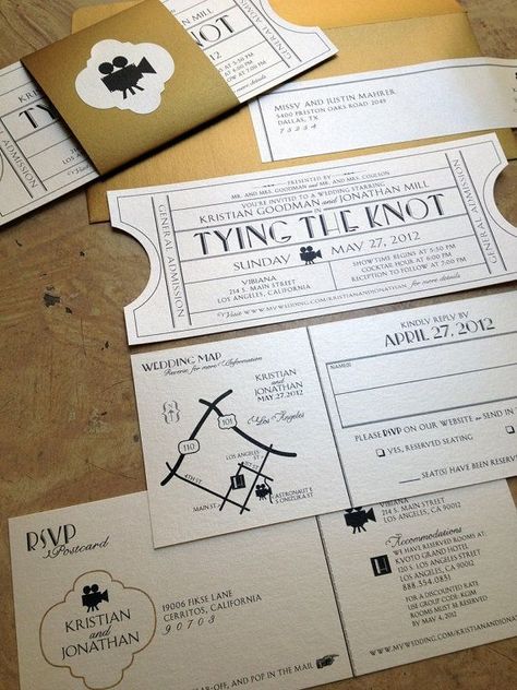 Ticket Save the Date Cinema Invitation, Movie Ticket Wedding Invitations, Movie Ticket Invitations, Ticket Wedding Invitations, Vintage Cinema, Vintage Ticket, Cinema Wedding, Postcard Vintage, Cinema Ticket