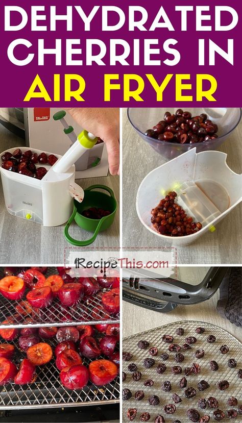 Dehydrated Cherries. Let me show you how easy it is to dry cherries at home using the dehydrator setting on your air fryer. Dehydrated Cherries, Dehydrator Recipes Fruit, Air Fryer Recipes Dessert, Air Fryer Fish, Dehydrated Vegetables, Air Fryer Recipe, Air Fryer Oven Recipes, Dehydrated Fruit, Air Fryer Recipes Chicken