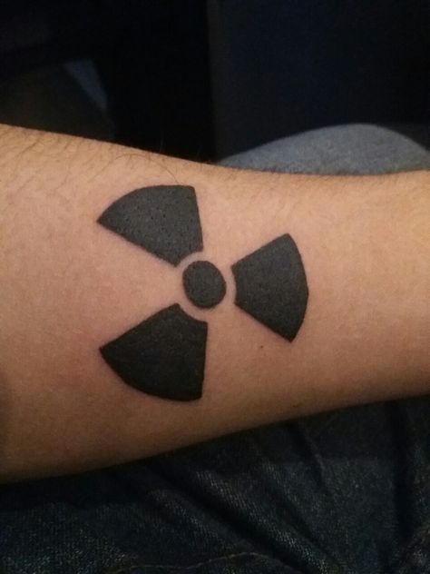 Radioactive Radioactive Symbol Tattoo, Nuclear Tattoo Design, Radioactive Tattoo, Nuclear Tattoo, Toxic Tattoo, Radiation Symbol, Radioactive Symbol, Magic Tattoo Ideas, Csm Manga