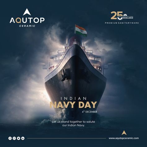 Let us stand together to salute our Indian Navy. #specialforces #IndianNavyBlue #IndianNavyLife #blue #celebratenavyday #IndianWarrior #IndianMarines #defenceforces #aqutopceramic #premiumsanitryware #sanitaryware #ceramic Navy Day Creative Ads, Indian Navy Day Poster, Indian Navy Day Creative Ads, Navy Day Poster, National Maritime Day, Indian Navy Day, Navy Day, Navy Life, Creative Advertising Design