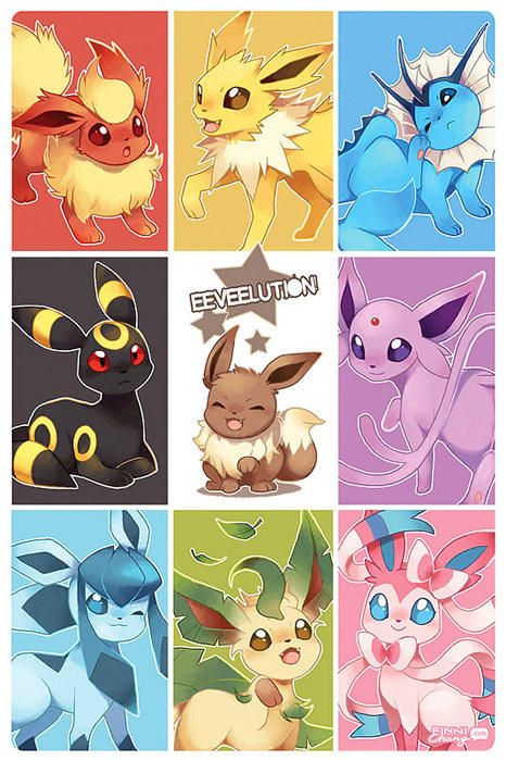 Eeveelution by finni Evoluzioni Eevee, Flareon Pokemon, Evee Evolution, Evolution Pokemon, Pixel Pokemon, Kartu Pokemon, Pokemon Eevee Evolutions, Pokemon Poster, Pokemon Eeveelutions