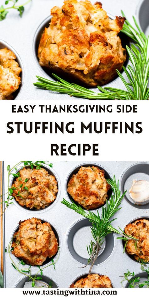 Apitizer Recipes, Thanksgiving Stuffing Muffins, Friendsgiving Side Dishes, Stuffing Muffins, Stuffing Balls Recipe, Quick Appetizer Recipes, Stuffing Recipes For Thanksgiving, Thanksgiving Appetizer Recipes, Thanksgiving Side Dish