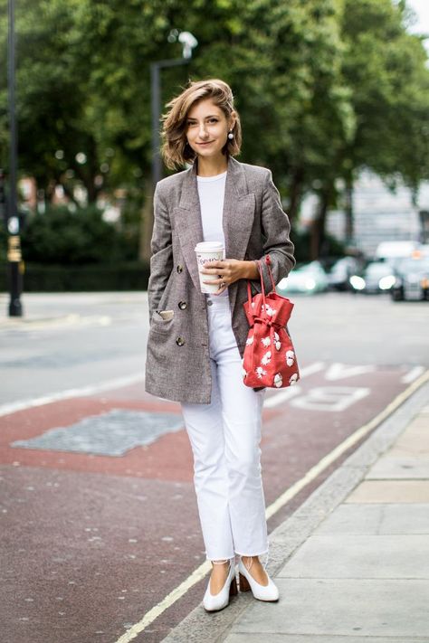 A Fun Lesson in What to Wear With Those White Heels You Bought via @WhoWhatWearAU White Pumps Outfit, White Heels Outfit, Pumps Outfit, Fashion Me Now, Heels Outfits, White Pumps, Outfit Trends, White Heels, Casual Work Outfits