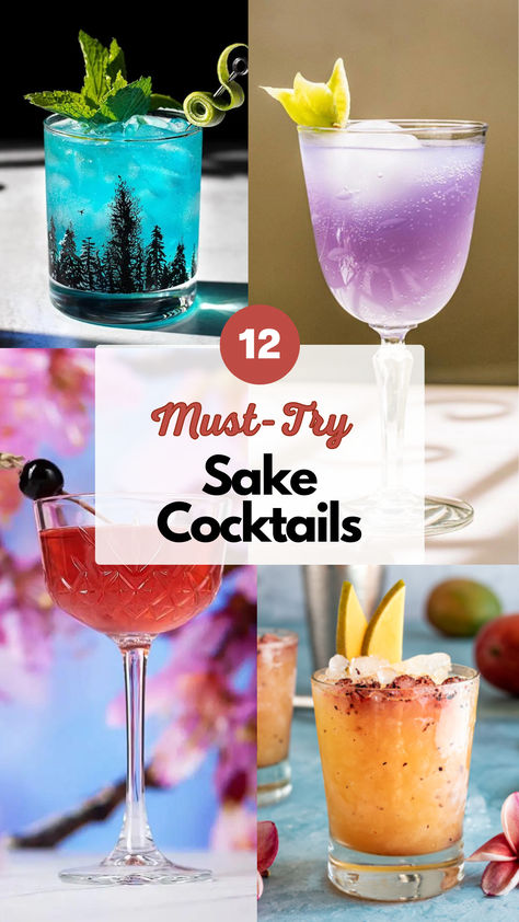 Sake Cocktails Sake Mixed Drinks, Sake Drinks Cocktails, Hibachi Party Drinks, Asian Cocktails Recipes, Sake Cocktail Recipes, Asian Cocktails, Asian Cocktail, Sake Cocktails, Japanese Cocktails