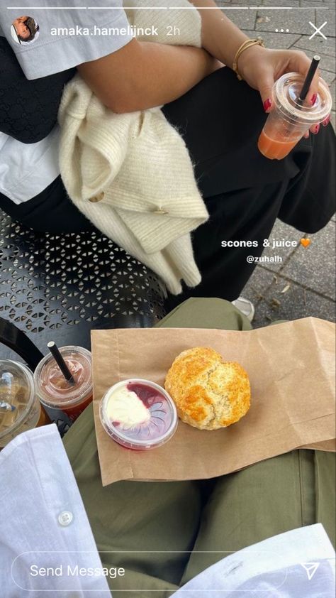 Scones Instagram Story, Insta Famous, Sunday Mood, Breakfast Time, Aesthetic Food, Scones, Instagram Story, I Am Awesome, Drinks