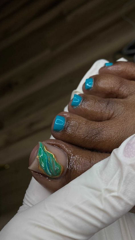 Marble Toe Nails, Turquoise Pedicure, Overlay Nails, Emerald Nails, Turquoise Nails, Acrylic Toes, Acrylic Toe Nails, Toe Nail Color, Spring Nail Colors