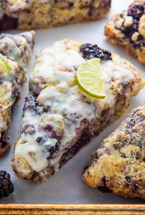 Lime Scones, Blackberry Scones, Baker By Nature, Blackberry Recipes, Scone Recipe, Limes, Tips And Advice, Chicken Soup, Clean Eating Snacks