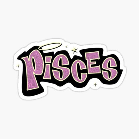 Pisces Szn Aesthetic, Pisces Bratz, 2000 Vibes Aesthetic, Pisces Szn, Pisces Aesthetic, Cute Y2k Aesthetic, Y2k Stickers, Astrology Pisces, Font Logo