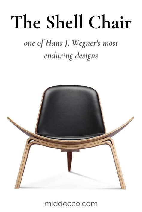 The Shell Chair is one of Hans J. Wegner's most celebrated designs — and rightly so.

Designed in 1963, the classic chair has endured as one of the best accent chairs from the entire mid-century modern era.

Visit Mid Decco now to learn how you can get a Shell Chair in your home (at a price you can afford).

#midcenturyaccentchair #wegnerchair #shellchair #affiliate Best Accent Chairs, Wegner Chair, Oversized Chair Living Room, Mid Century Accent Chair, Comfortable Lounge, Iconic Chairs, Hans J Wegner, Shell Chair, Mid Century Modern Chair