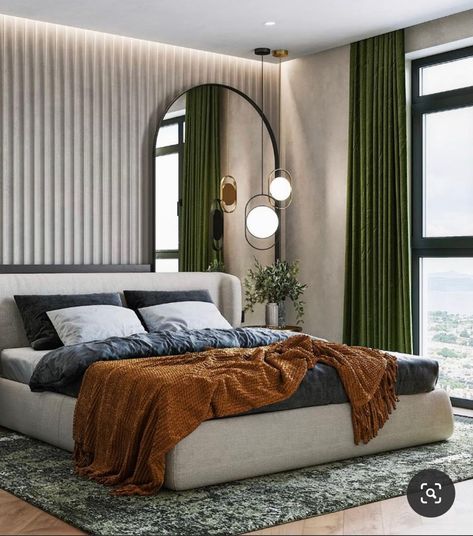 Greenery Apartment, Contemporary Bedroom Design, Nails Home, Bedroom Interior Design Luxury, Apartment Bedroom, Bedroom Bed Design, Bedroom Furniture Design, Modern Bedroom Design, Small Room Bedroom