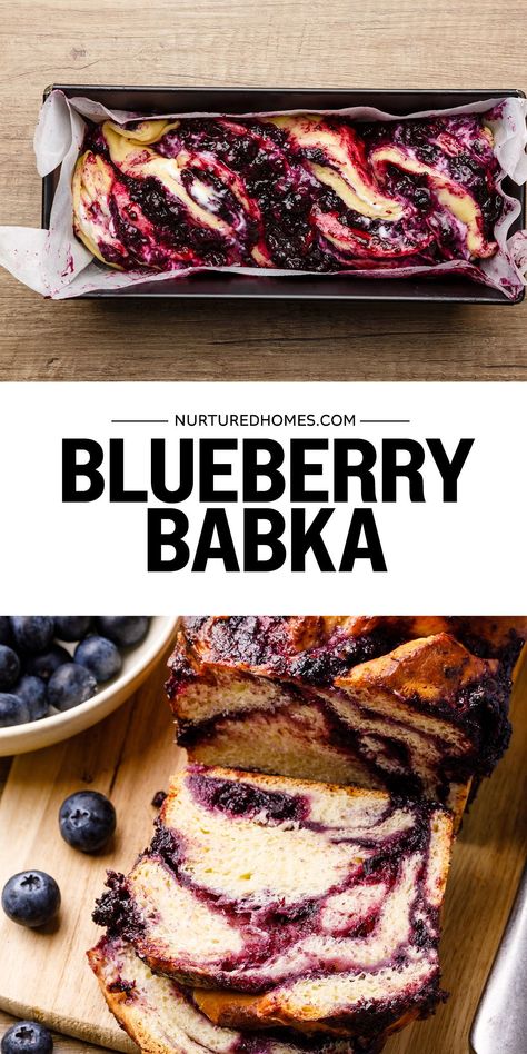 The most heavenly blueberry babka ever! Super moist, with a cinnamon, sugar and blueberry swirl filling. Blueberry Swirl Bread, Blueberry Babka, Easy Blueberry Bread, Bread Loaf Recipe, Babka Bread, Blueberry Loaf, Babka Recipe, Make Cream Cheese, Yeast Bread Recipes