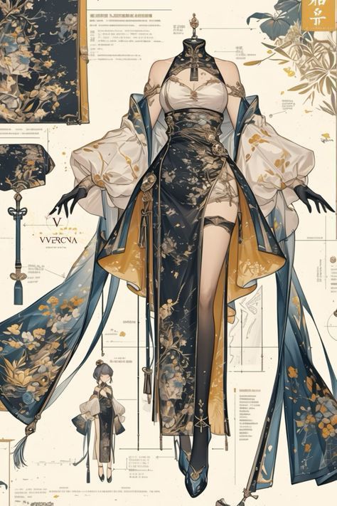 Fashion Design Inspiration, Chic Prom Dresses, Images Kawaii, Dress Design Drawing, Clothing Design Sketches, Concept Clothing, Fashion Drawing Dresses, Anime Inspired Outfits, Drawing Anime Clothes