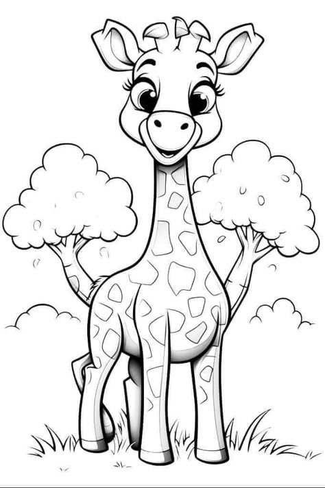 Animal Drawings For Kids, Paint Your Own Cookies, Baby Elephants Art, Giraffe Coloring Pages, Free Planner Pages, Giraffe Drawing, Pencil Drawing Images, Baby Applique, Disney Princess Coloring Pages