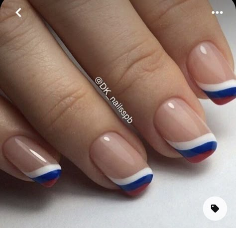 July French Tip Nails, July 4th Nails, 4th Nails, Patriotic Nails Design, 4th Of July Nail, Flag Nails, Patriotic Nails, Unghie Nail Art, Fourth Of July Nails