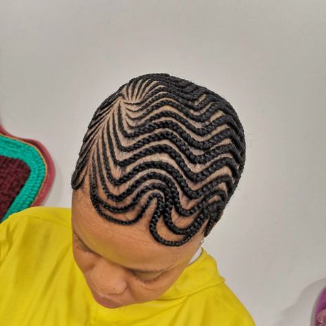 Curvy Cornrows on Hair artist Nikiwe Dlova