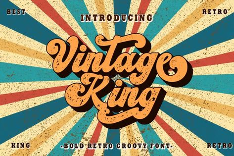 Font Vintage, Funky Fonts, Vintage Logos, Etiquette Vintage, Groovy Font, Retro Typography, Retro Groovy, Motif Vintage, Bold Fonts