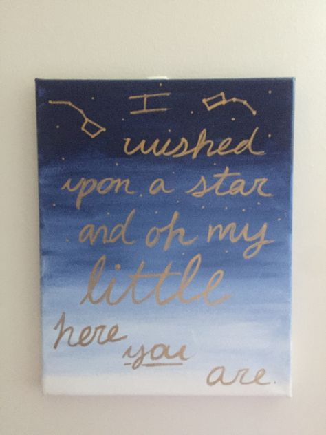 Big Little Sorority Canvas with quote “I wished upon a Star, and oh my little here you are!” Big Little Canvas Ideas, Alpha Chi Omega Canvas, Phi Mu Canvas, Sorority Baskets, Big Little Quotes, Big Lil Gifts, Little Gifts Sorority, Big Little Canvas, Sigma Alpha Iota