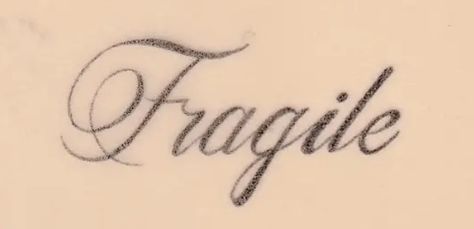 Words In Cursive Tattoos, Fragile Word Tattoo, Y2k Word Tattoo, Text Font Tattoo, French Script Tattoo, Cursive Back Tattoo, Diva Tattoo, Fragile Tattoo, Cursive Tattoo