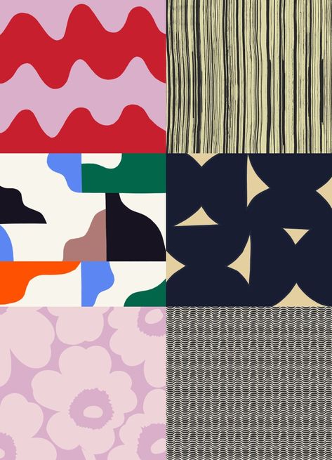 Finnish Design House - Marimekko Marimekko Pattern Wallpapers, Marimekko Pattern, Styling Clothes, Maija Isola, Marimekko Fabric, Jersey Collection, Contemporary Embroidery, Pad Bag, Finnish Design