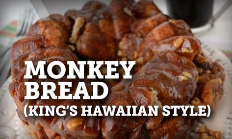 Kings Hawaiian Monkey Bread, Hawaiian Roll Monkey Bread, Monkey Bread With Hawaiian Rolls, Hawaiian Bread Recipes Ideas, Hawaiian King Roll Recipes, Hawian Roll Cinnamon Rolls, Recipes With Hawaiian Sweet Rolls, Recipes With Hawaiian Rolls, Monkey Breads