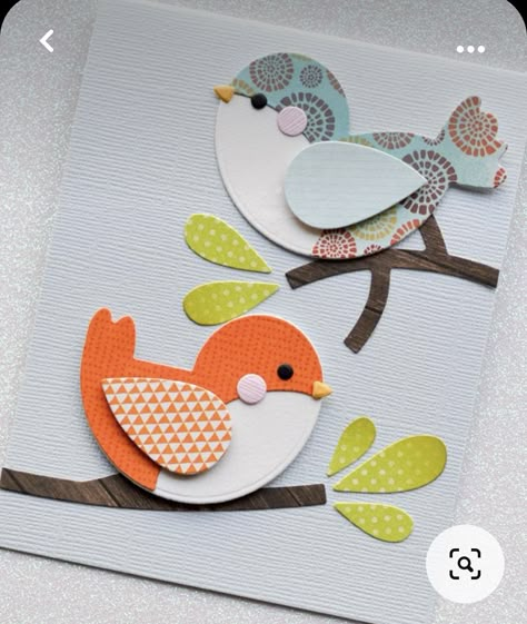 Bird Cards Handmade, Birds Crafts For Kids, Paper Birds Craft, Birds Paper Craft, Paper Birds Diy, Bird Bulletin Boards, Folder Decorado, Bird Paper Craft, Scrapbook Embellishments Diy