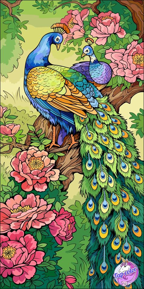 Easy Scenery Drawing, Love Birds Painting, Peacock Drawing, Drawing Scenery, Whimsical Art Journal, Color Drawing Art, Peacock Painting, Pichwai Paintings, Peacock Art