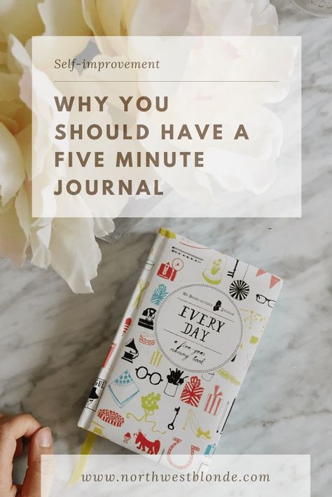 five minute journal - one line a day journal - how to start journaling The Five Minute Journal Pdf, One Line A Day Journal, Line A Day Journal, One Line A Day, Five Minute Journal, Pinterest Lifestyle, Start Journaling, Day Journal, Types Of Journals