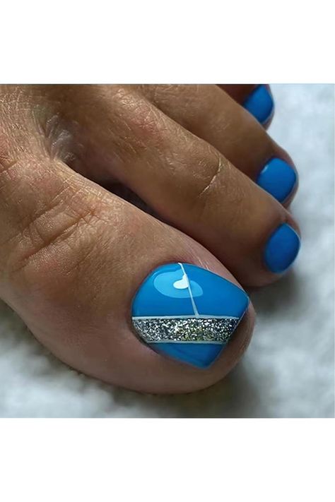 24Pcs Press on Toenails Fake Acrylic Square Toe Nails for Women Girl Bling Blue Rhinestone Glossy Full Cover Stick on Toe Nails Tips False Toe Glue on Toenails Mothers Day Pedicure Ideas, Toe Nail Designs For Winter, Black Toe Nail Designs, Summer Pedicure Designs, Pedi Designs, Blue Toe Nails, Toenail Designs Summer, Pedicure Designs Toenails, Pedicure Nail Designs