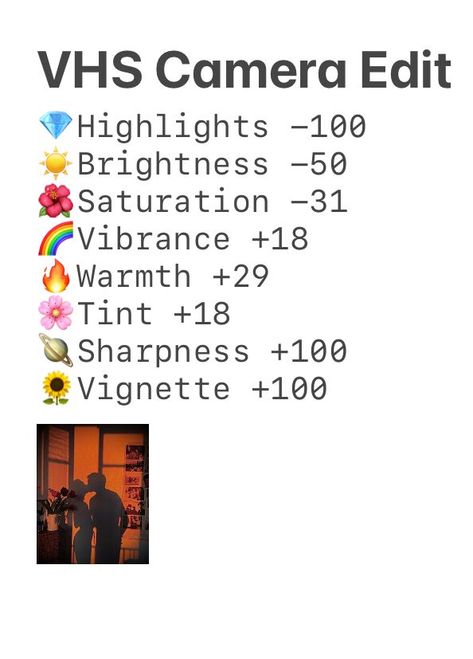 Apple Editing Presets, Apple Photos Edit, Vhs Photo Edit, Vhs Camera Filter, Old Vhs Camera Filter, Vhs Edit Tutorial, Apple Camera Editing, Apple Picture Editing, Apple Editing Filter