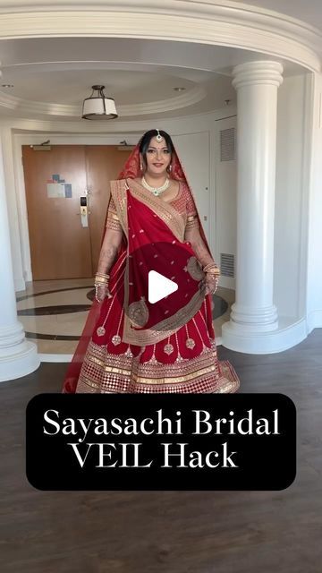 Indian Bride With Veil, Bridal Veil Indian, Indian Bridal Veil, Bride Hacks, Veil Diy, Sabyasachi Bridal, Draping Wedding, Sabyasachi Sarees, Sabyasachi Bride