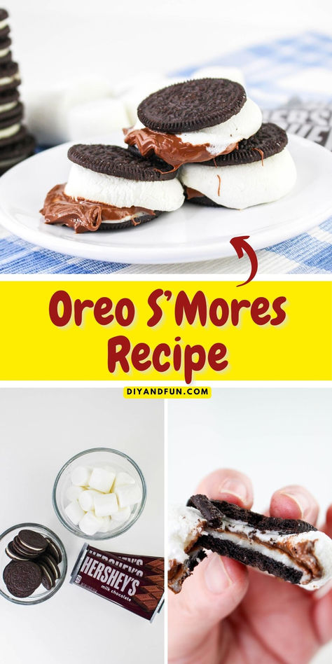 Oreo Smore's (S'moreoes) Recipe- Just 3 Ingredients Oreo Smores, Outdoor Recipes, Diy Dessert, Sandwich Cookie, Outdoor Food, Camping Food, Sandwich Cookies, 3 Ingredient, S Mores