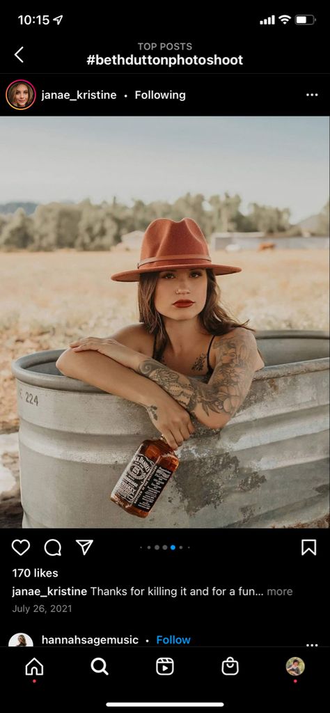 Beth Dutton Water Trough Photoshoot, Stock Tank Photoshoot, Beth Dutton Photo Shoot, Wheel Barrel Photoshoot, Trailer Trash Photoshoot, Beth Dutton Inspired Photoshoot, Trailer Park Photoshoot, Farm Photoshoot Ideas Women, Water Trough Photoshoot