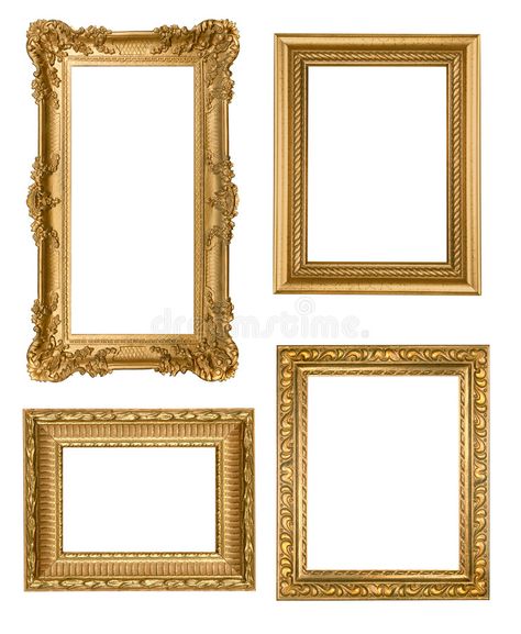 Vintage Detailed Gold Empty Picure Frames royalty free stock image 데이비드 호크니, Wall Picture Frames, Molduras Vintage, Old Mirrors, Antique Picture Frames, Empty Frames, Handmade Holiday Gifts, Antique Pictures, Wall Picture