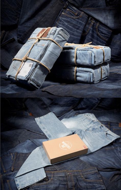 Jeans Store Design Ideas, Denim Window Display, Denim Jacket Diy Paint, Denim Display, Denim Jeans Ideas, Packaging Concept, Logo Design Mockup, Fashion Magazine Layout, Clothing Store Displays