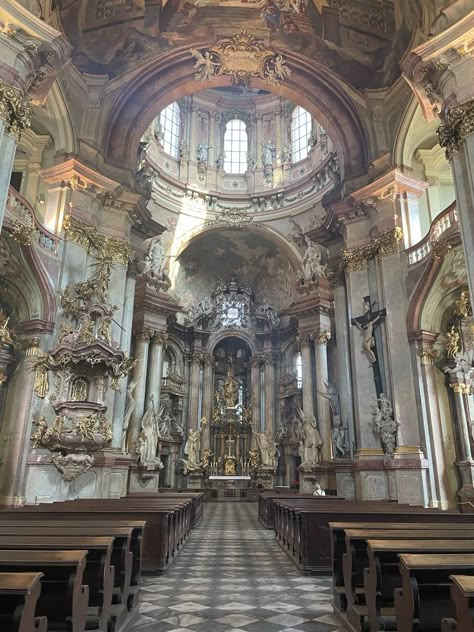 Cathedrals Aesthetic, Bloxburg Church, Fantasy Cathedral, Famous Churches, Churches Architecture, Prague Cathedral, Cathedral Aesthetic, Catholic Architecture, Greek Churches