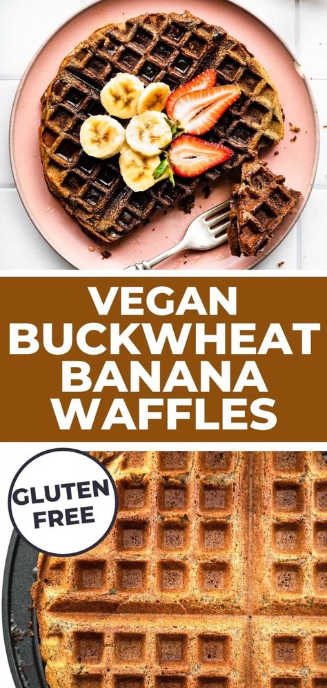 Banana Waffle Recipe, Buckwheat Flour Recipes, Buckwheat Waffles, Chocolate Chip Waffles, Healthy Waffles, Banana Waffles, Vegan Waffles, Protein Waffles, Homemade Waffles