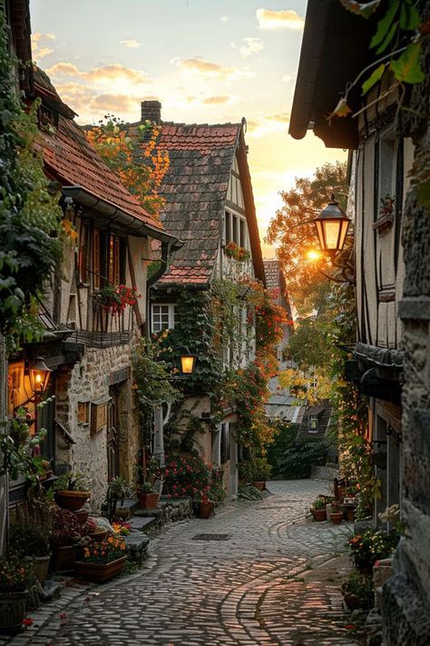 Rothenburg Ob Der Tauber Christmas, Old Town Aesthetic Vintage, Cute Small Town Aesthetic, Germany Beautiful Places, Autumn Town, Cottage Town, Places In Germany, Old Germany, Rothenburg Germany